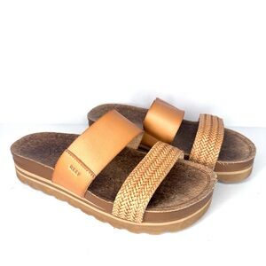 Reef Women's Tan and Brown Slide Sandals Size 7